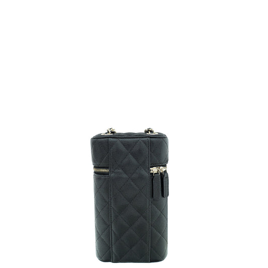 Chanel Black Classic Vanity Phone Holder w/Chain