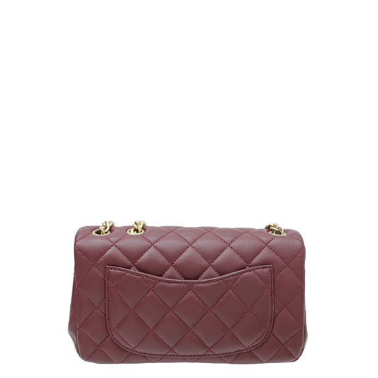 Chanel Burgundy Camellia Crush Flap Bag