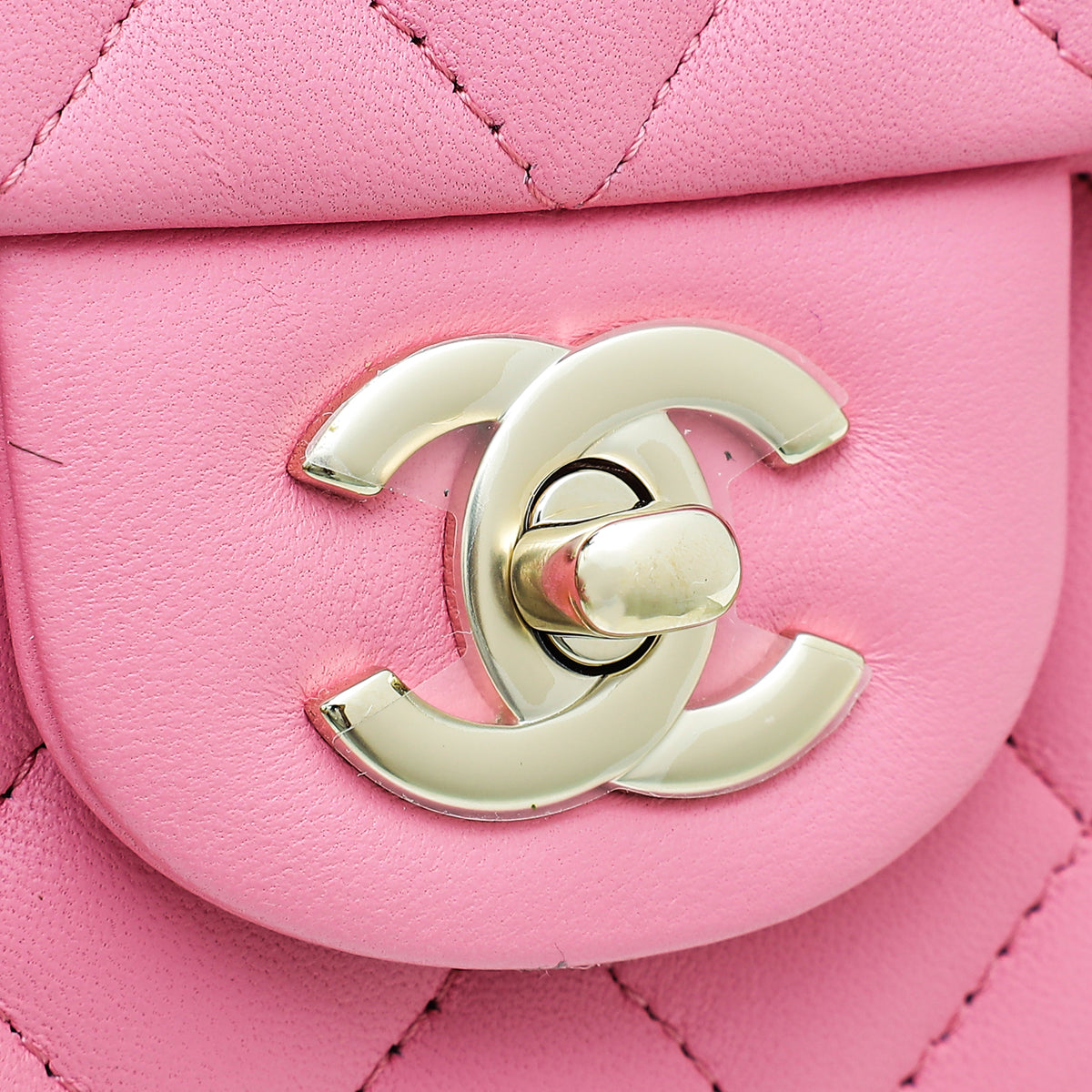 Chanel Pink CC Mini Rectangular Top Handle Bag