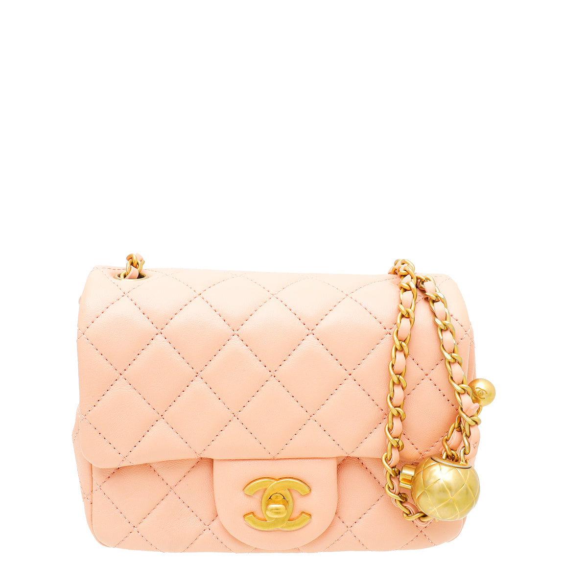 Chanel Peach CC Pearl Crush Flap Bag