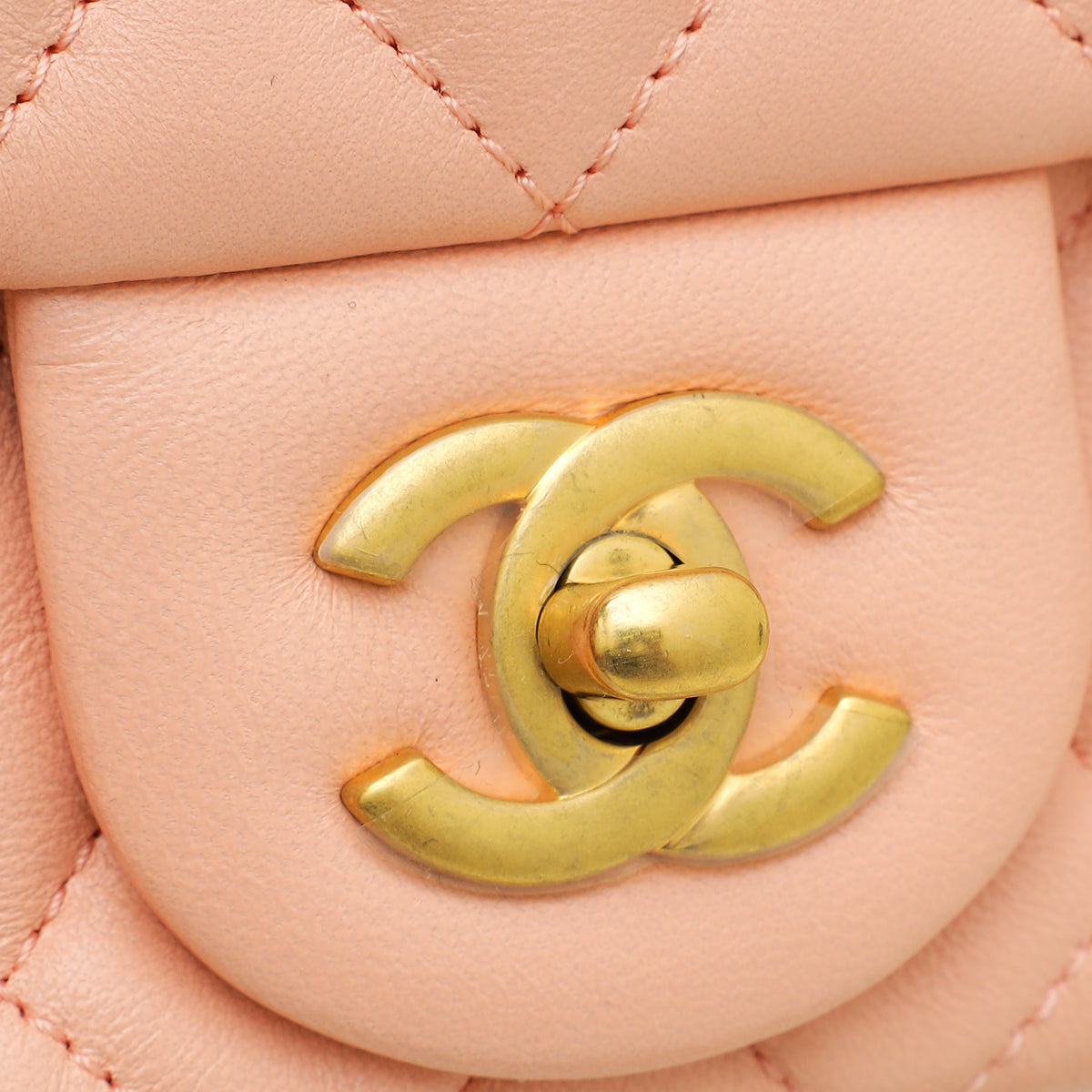 Chanel Peach CC Pearl Crush Flap Bag