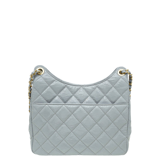 Chanel Grey CC Charm Hobo Bag