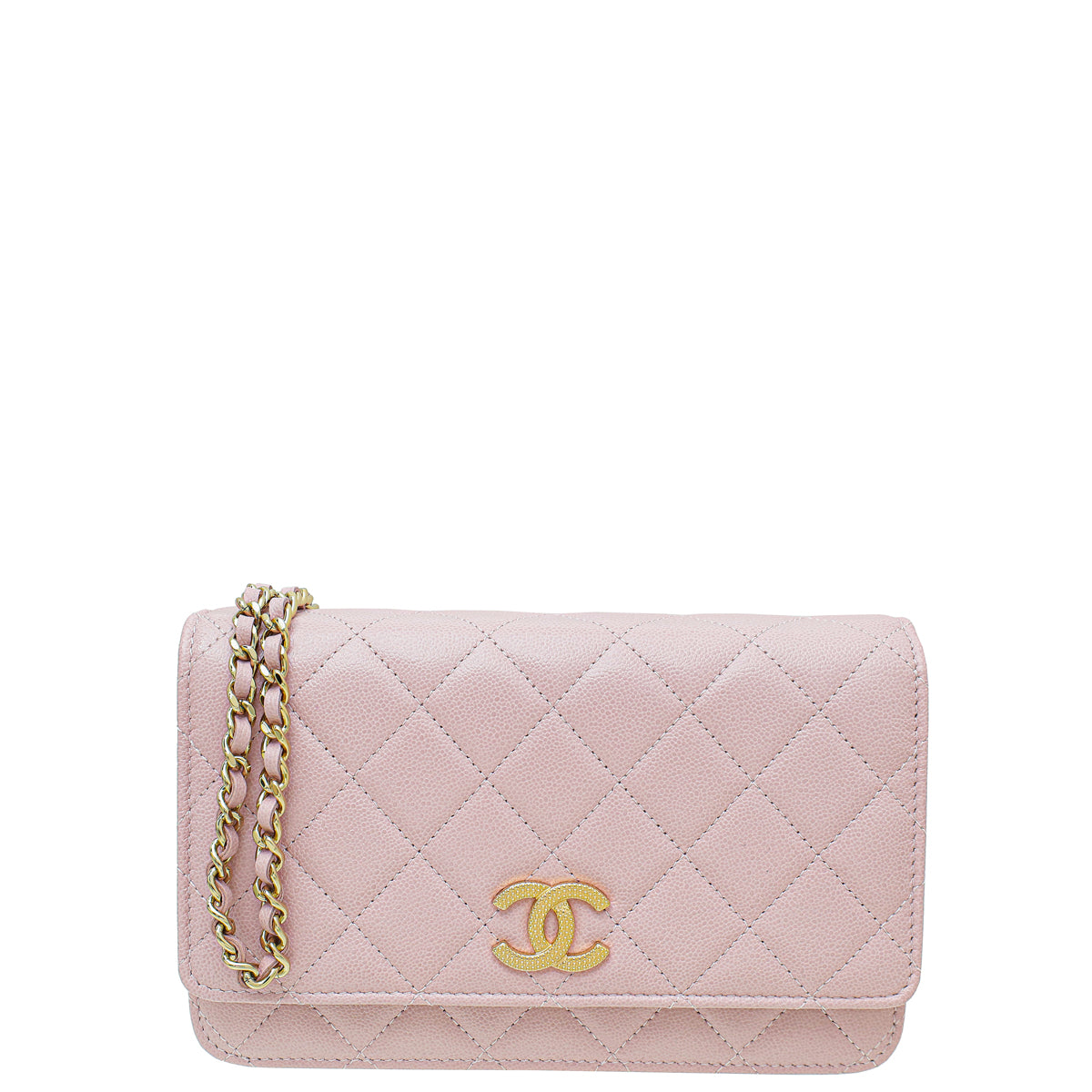 Chanel Pink CC Classic Wallet On Chain