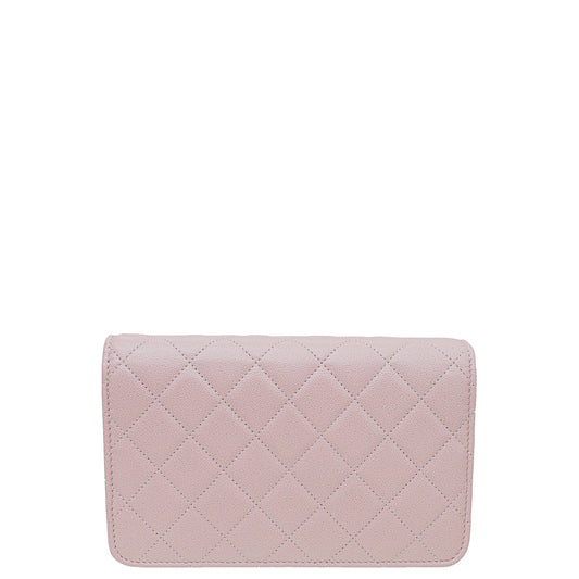 Chanel Pink CC Classic Wallet On Chain