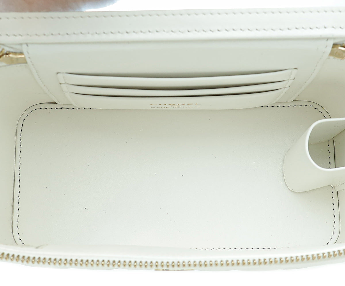 Chanel White CC Vanity Small Crossbody Bag