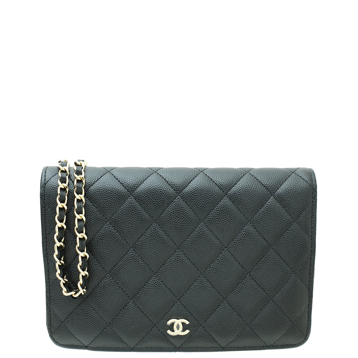 Chanel Black CC Wallet On Chain W/ Passport Holder