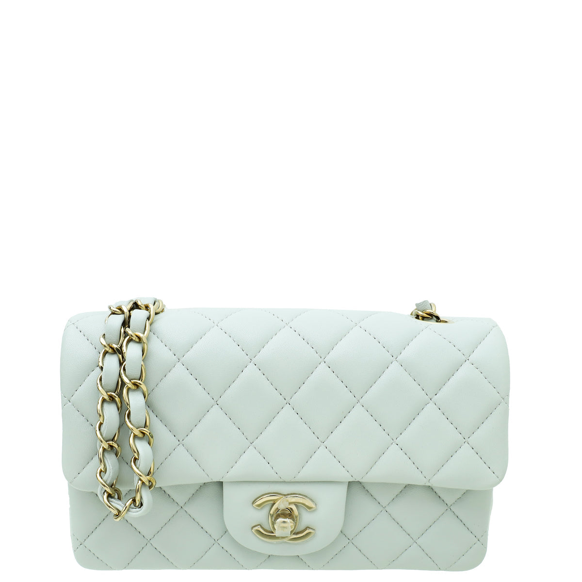 Chanel Light Grey CC Mini Rectangular Flap Bag