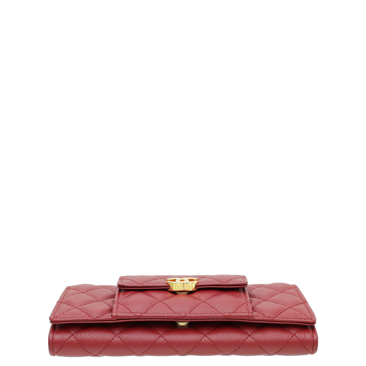 Chanel Burgundy CC Quilted Pocket Twins Clutch With Chain