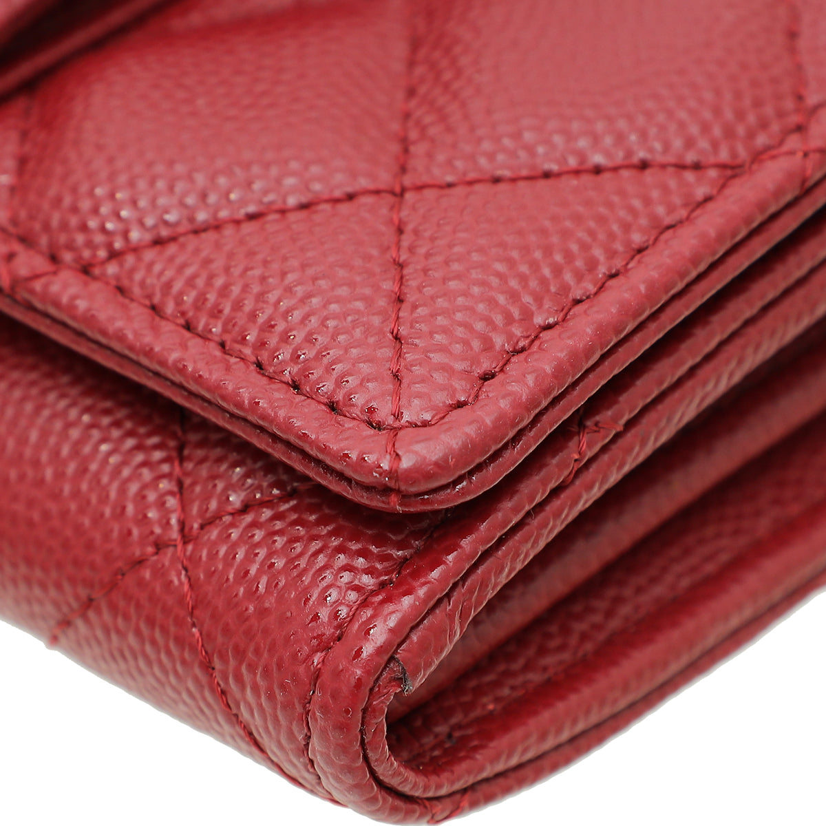 Chanel Burgundy CC Quilted Pocket Twins Clutch With Chain