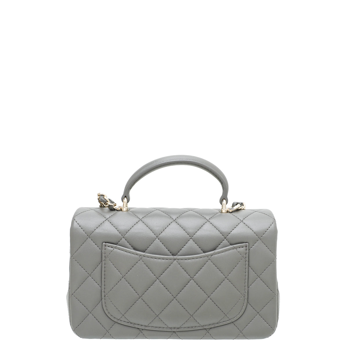 Chanel Grey CC Mini Rectangular Top Handle Bag