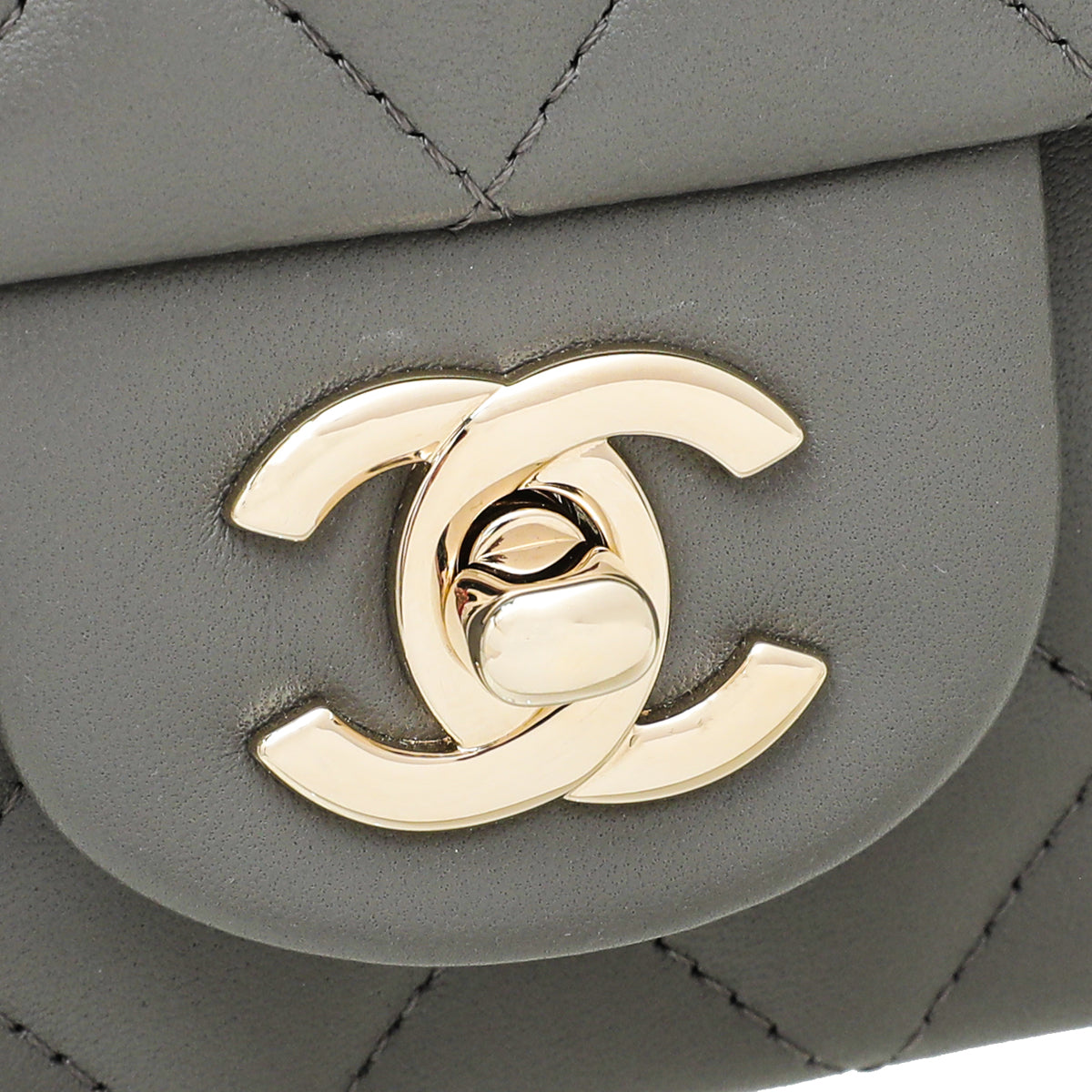 Chanel Grey CC Mini Rectangular Top Handle Bag