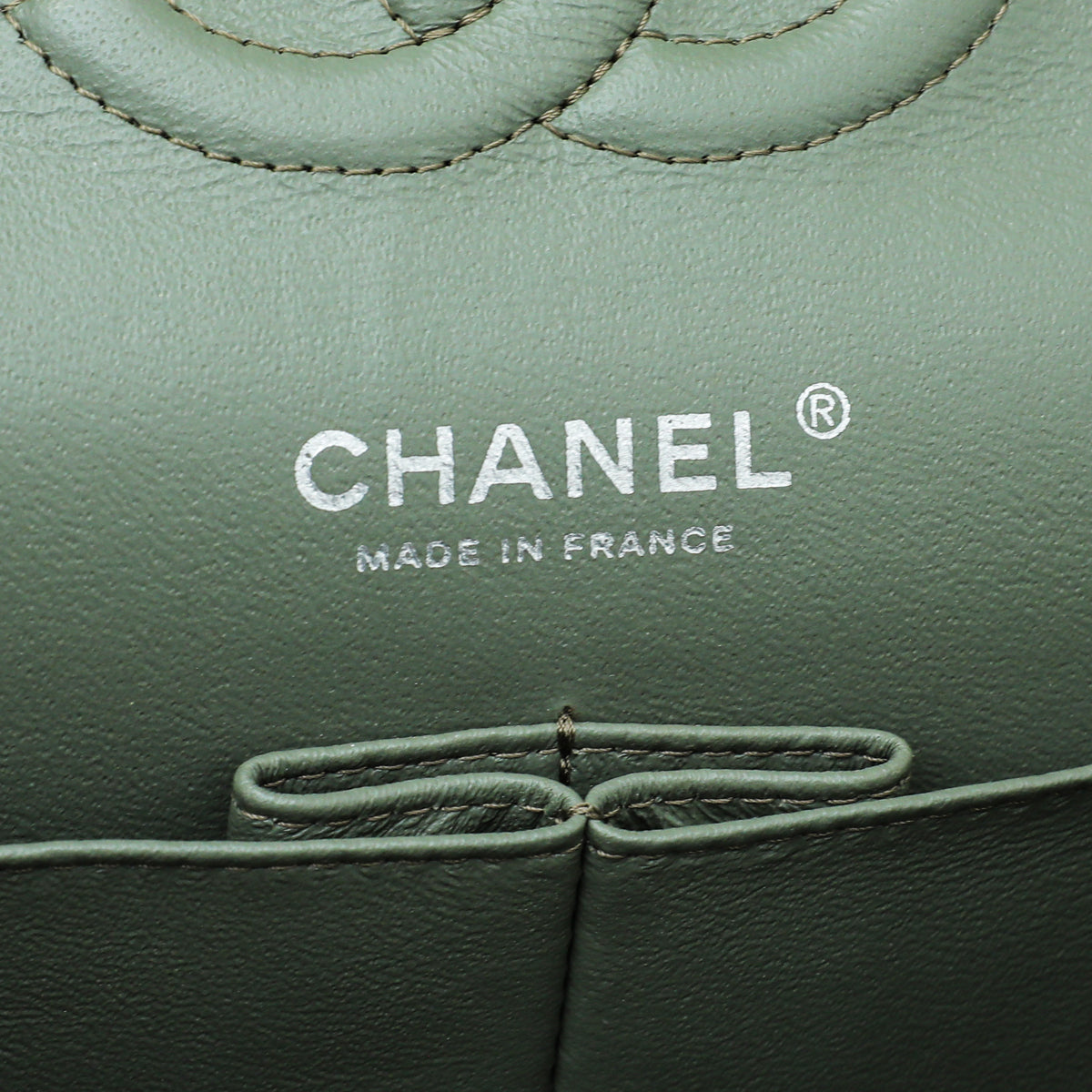 Chanel Sea Green Classic Chevron Double Flap Medium Bag