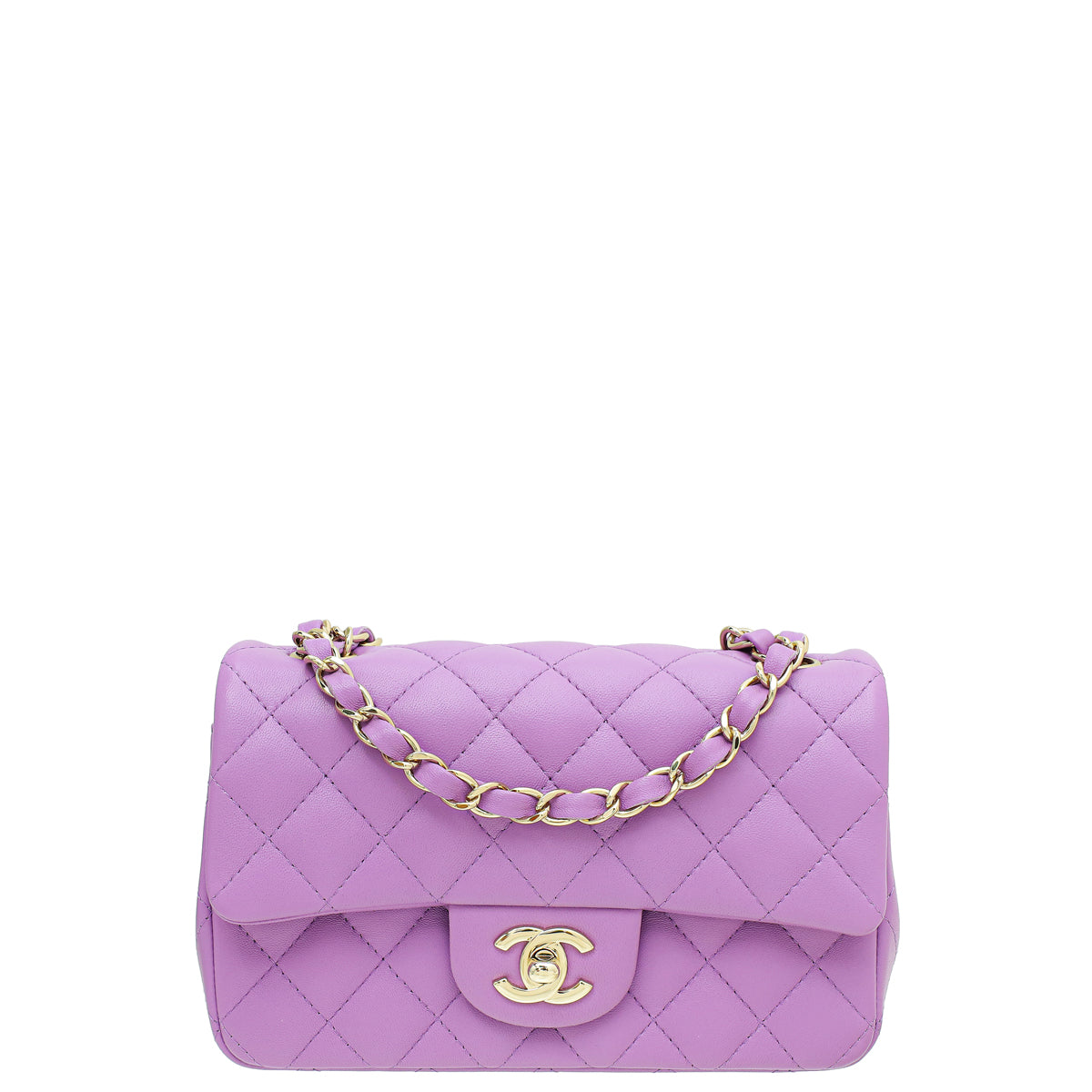 Chanel Purple CC Mini Rectangular Flap Bag