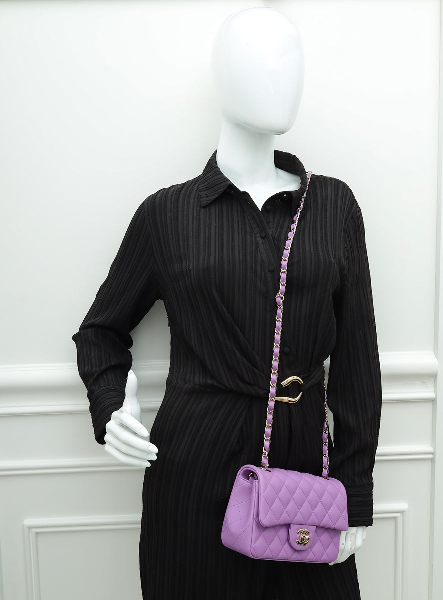 Chanel Purple CC Mini Rectangular Flap Bag