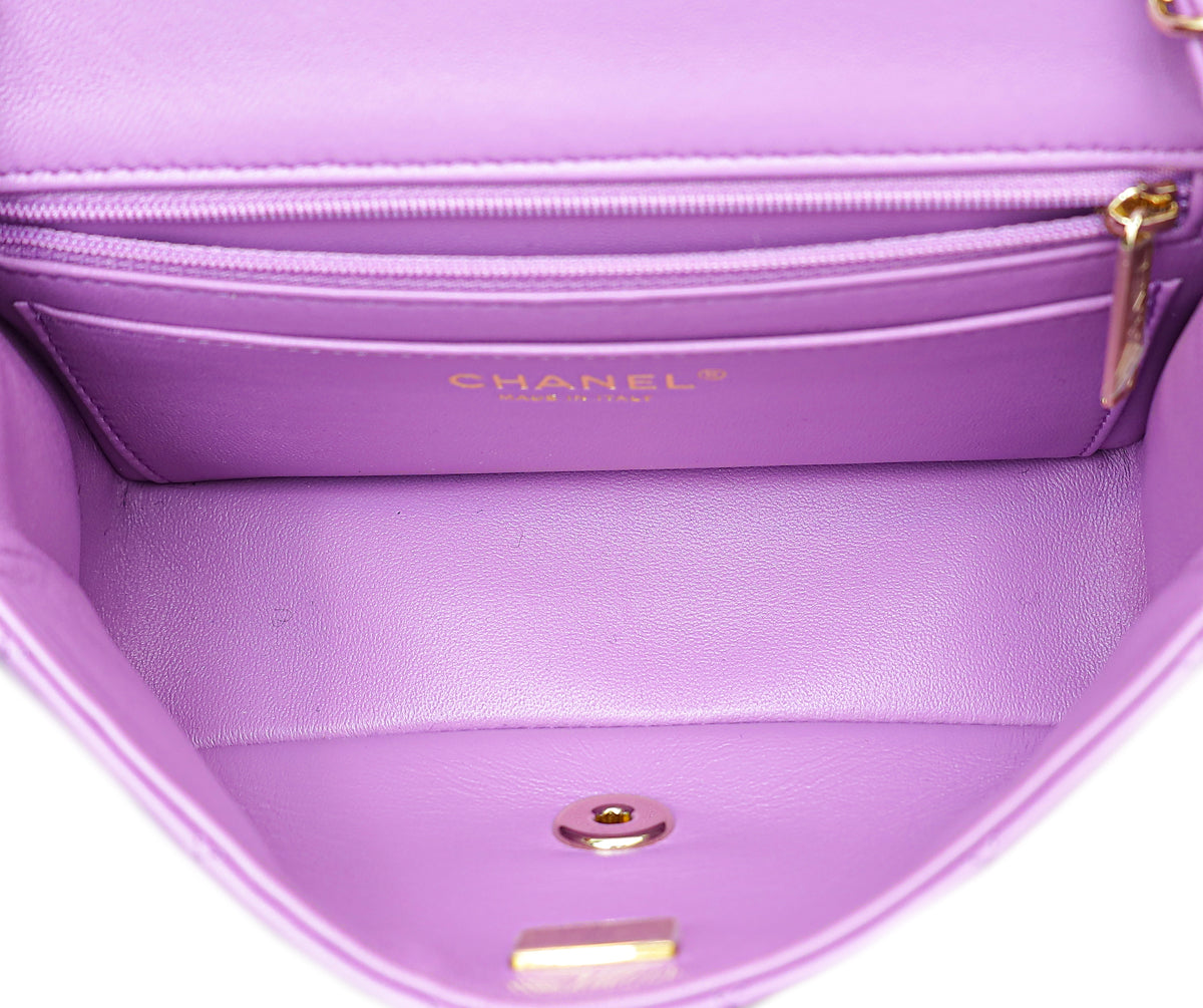 Chanel Purple CC Mini Rectangular Flap Bag