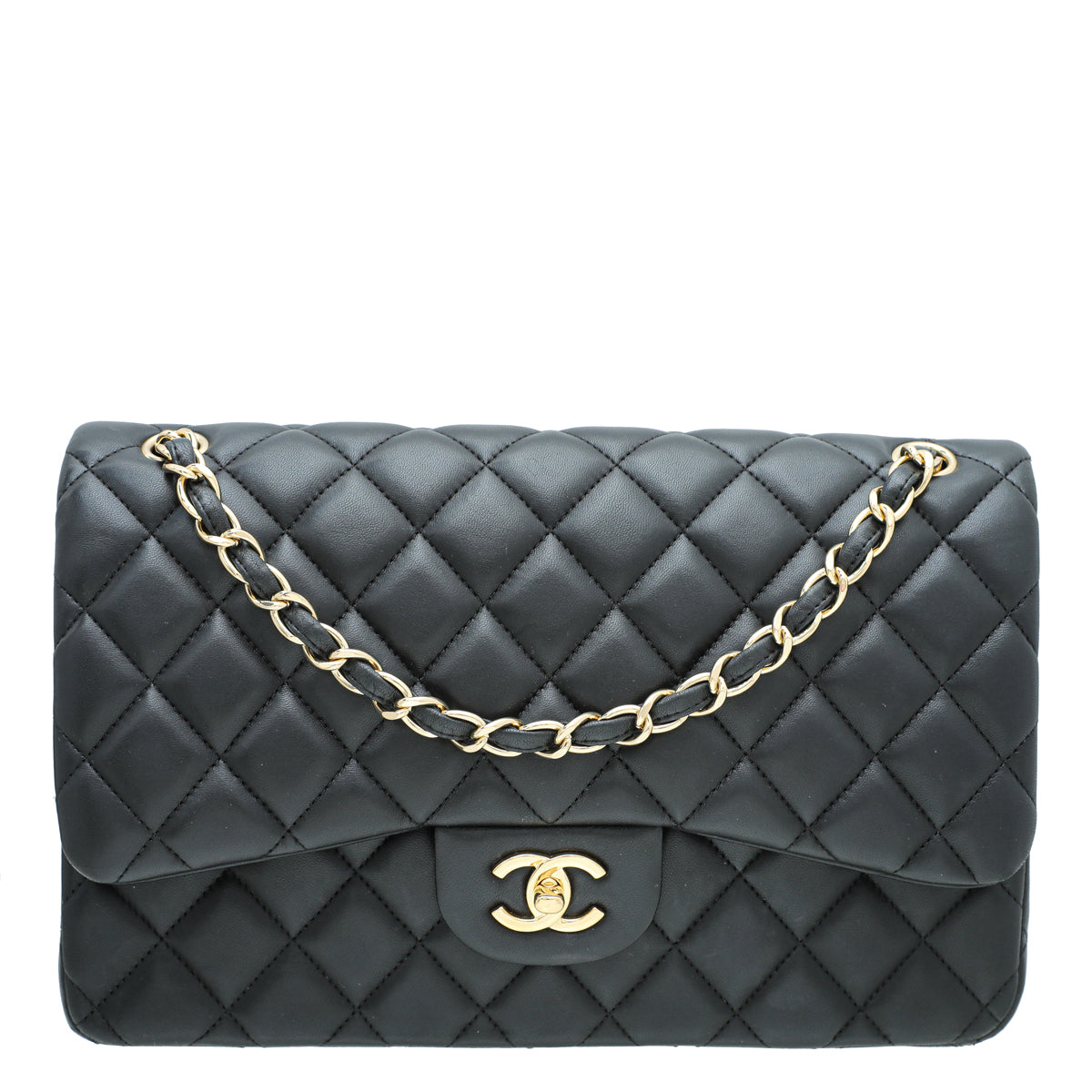 Chanel Black CC Classic Double Flap Jumbo Bag