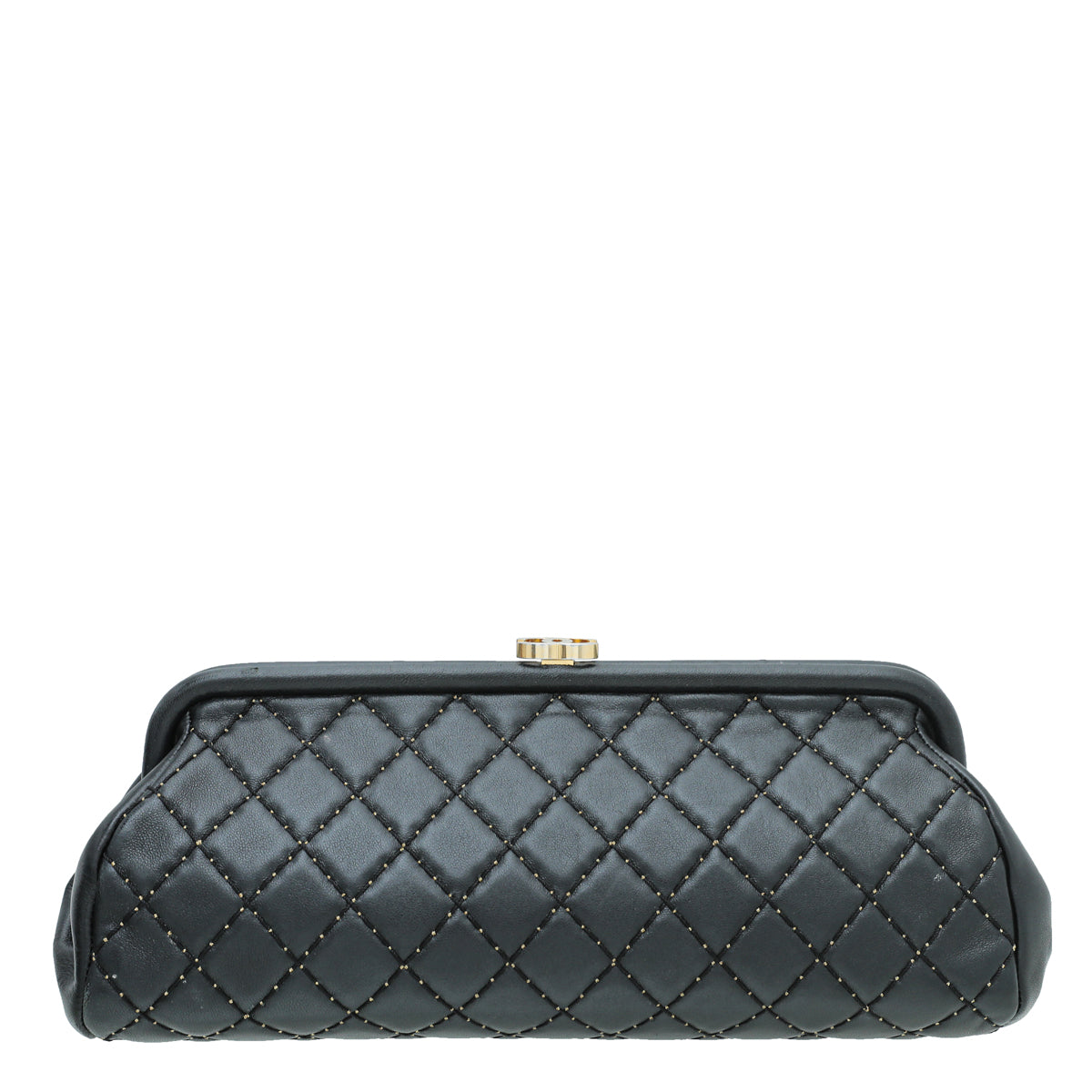 Chanel Black CC Quilted Timeless Clutch