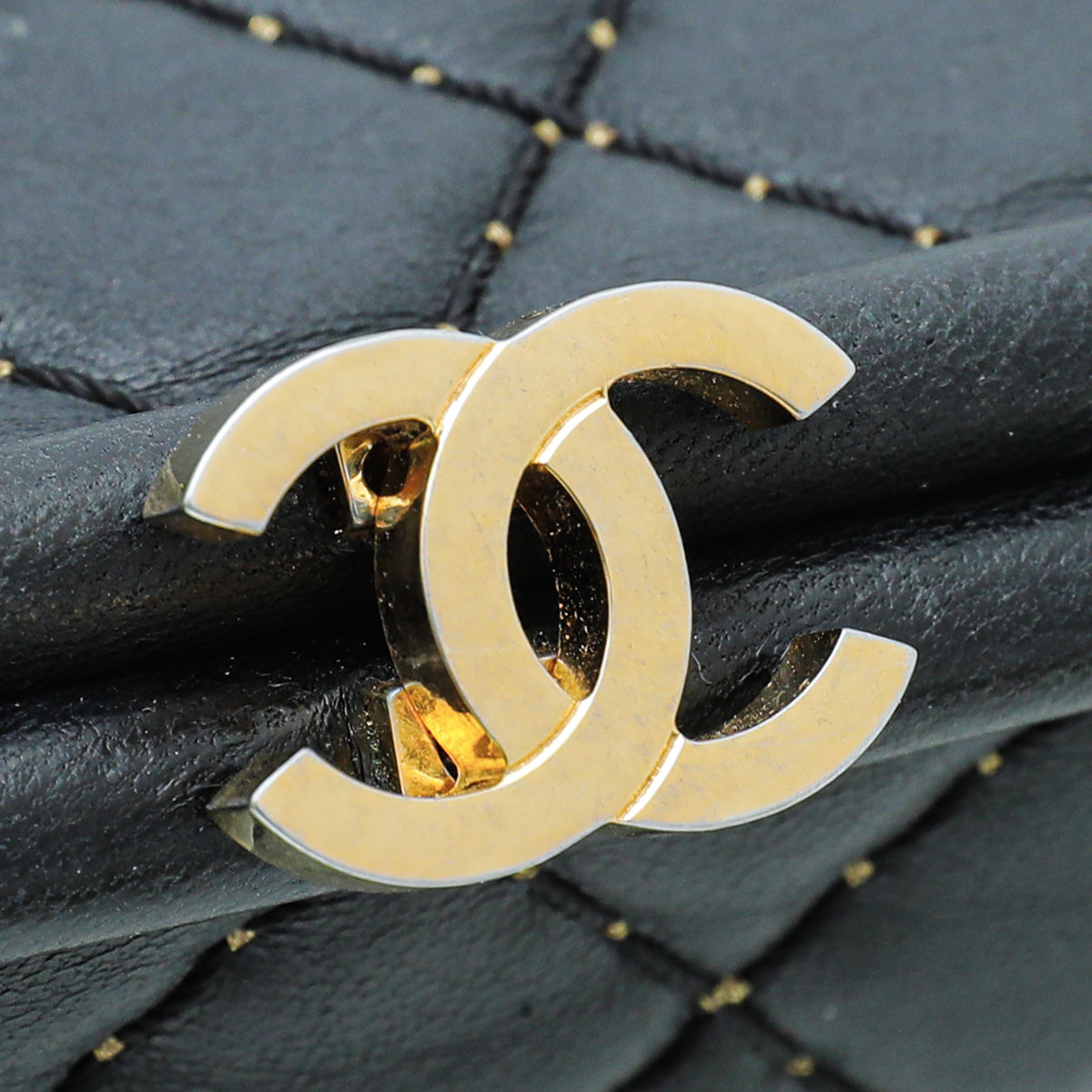 Chanel Black CC Quilted Timeless Clutch