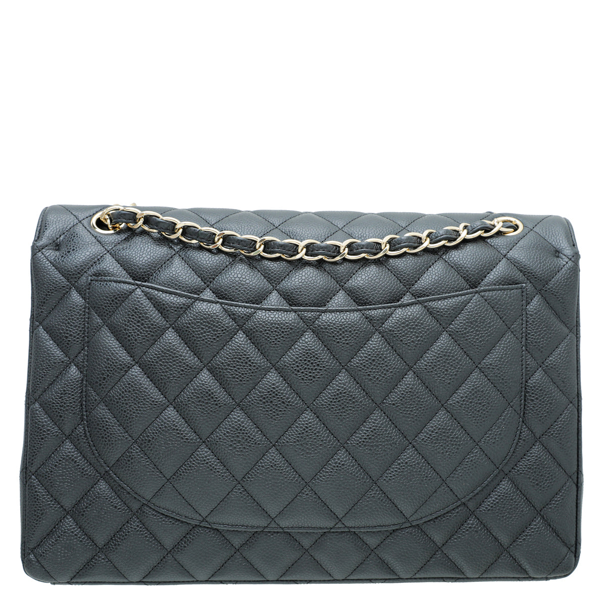 Chanel Black CC Classic Double Flap Maxi