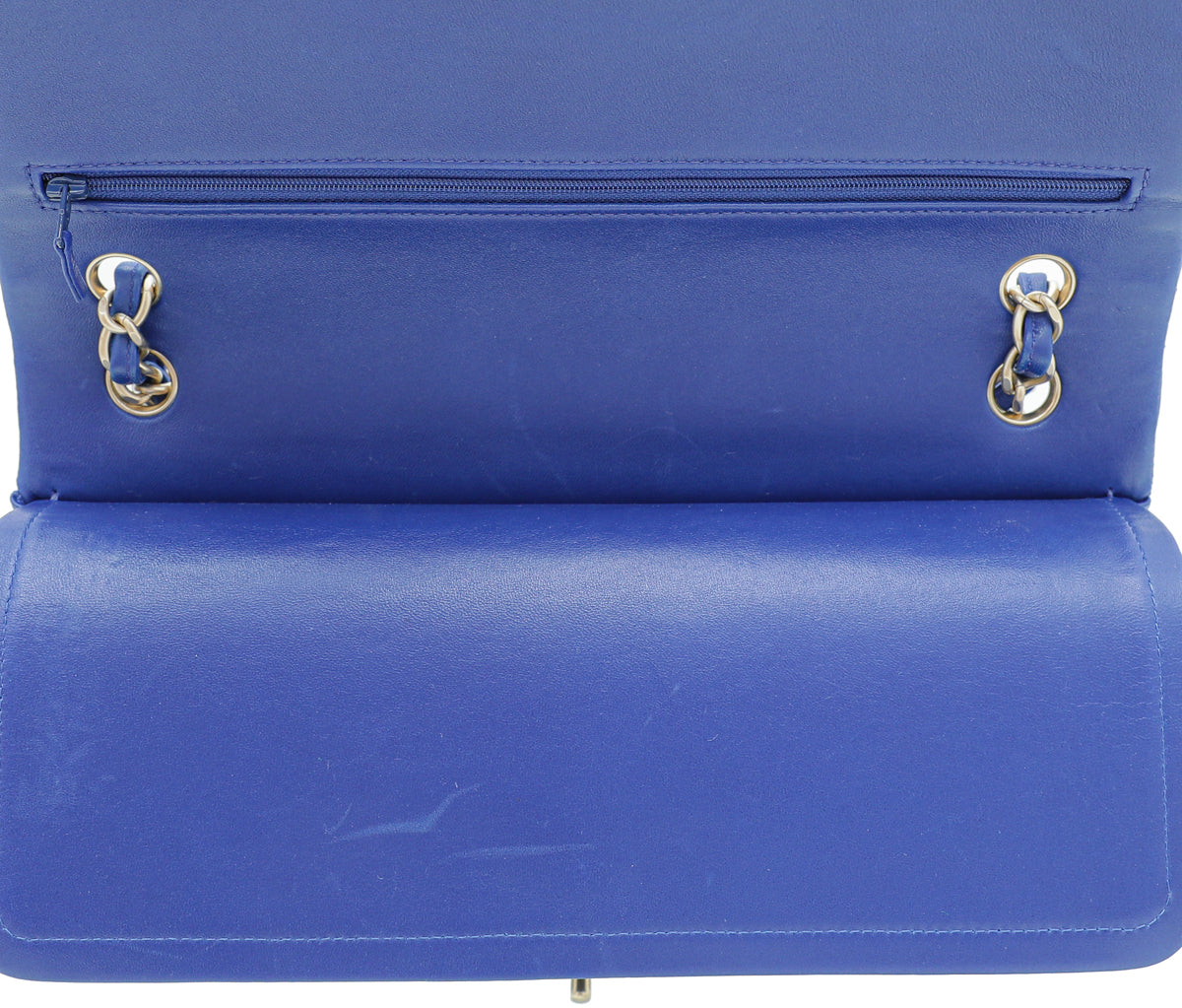 Chanel Royal Blue CC Classic Double Flap Jumbo Bag