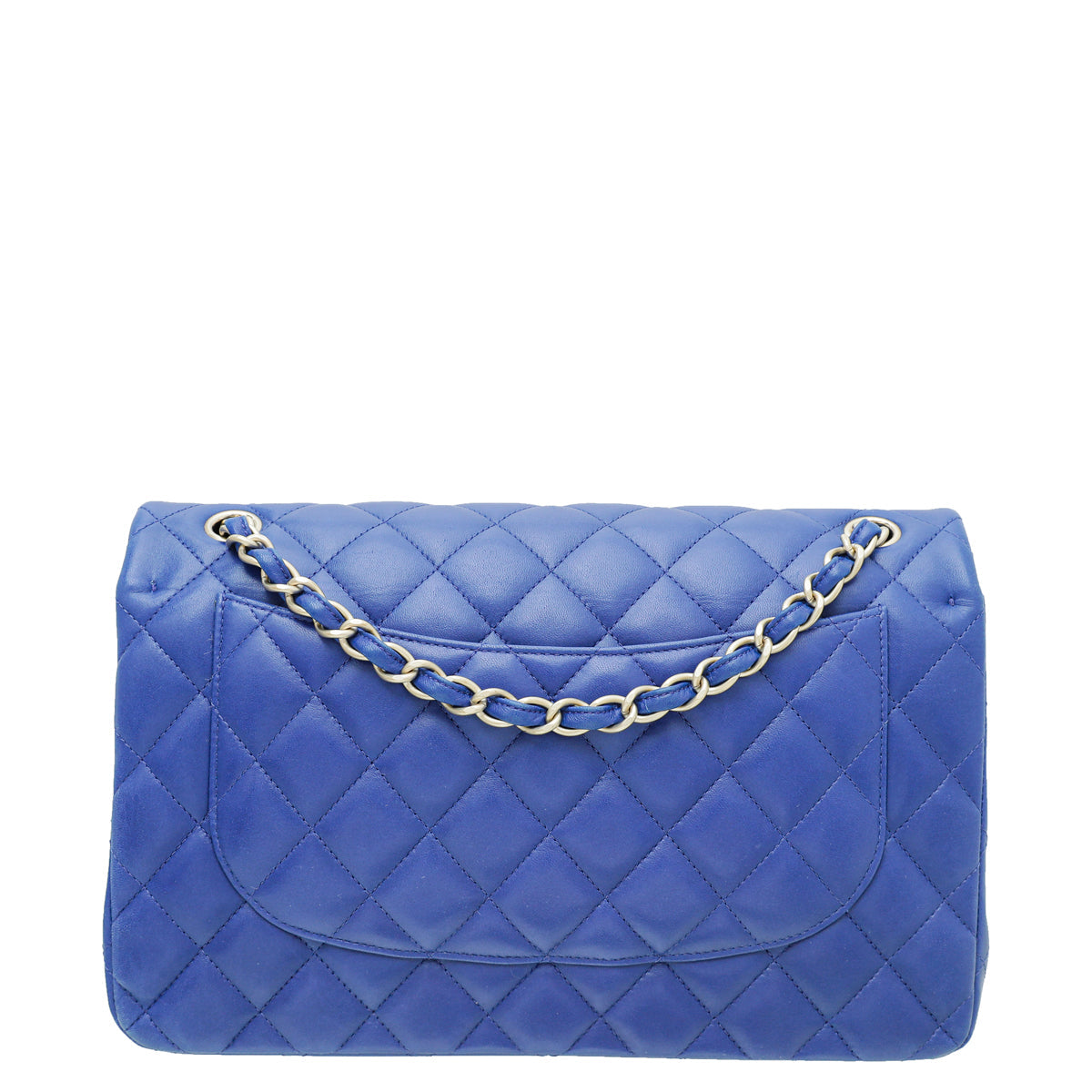 Chanel Royal Blue CC Classic Double Flap Jumbo Bag