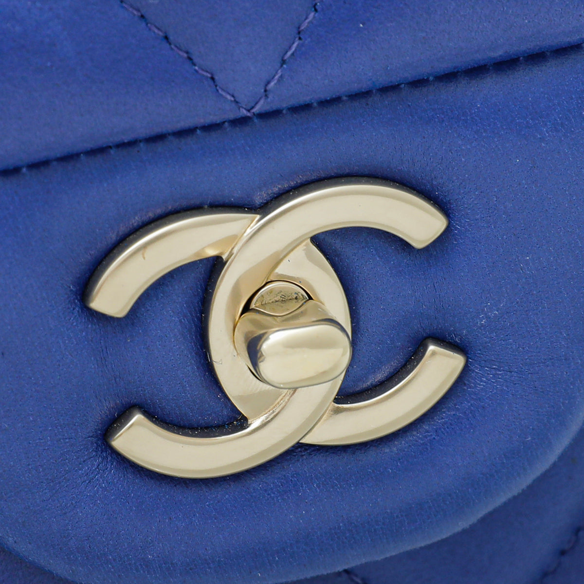 Chanel Royal Blue CC Classic Double Flap Jumbo Bag