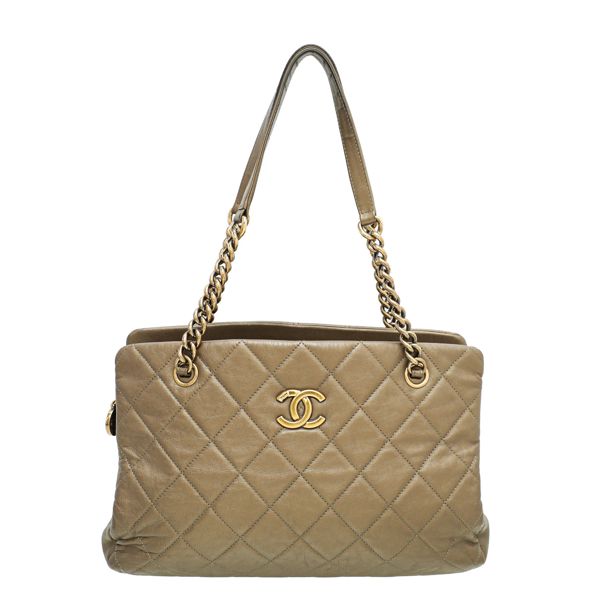 Chanel Bronze Brown CC Crown Quilted Tote Bag