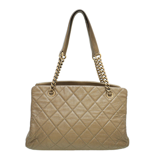 Chanel Bronze Brown CC Crown Quilted Tote Bag