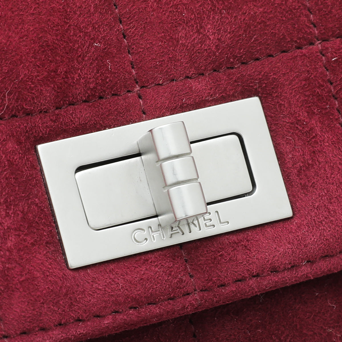 Chanel Burgundy Suede Reissue Lock Pocket Chain Bag