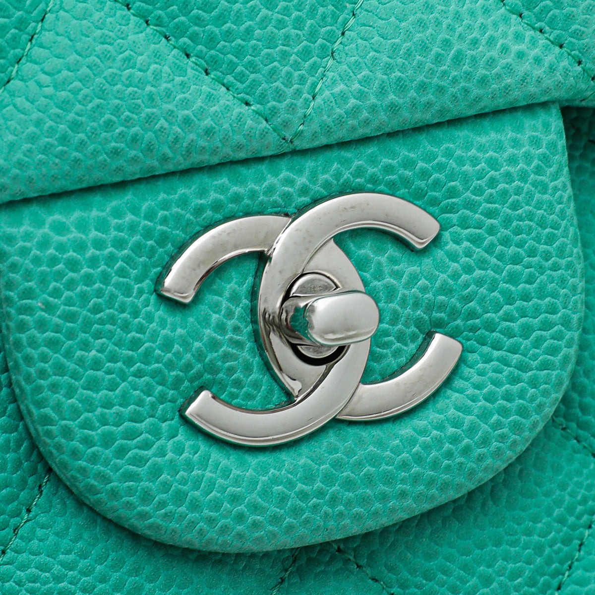 Chanel Green Classic Double Flap Jumbo Bag