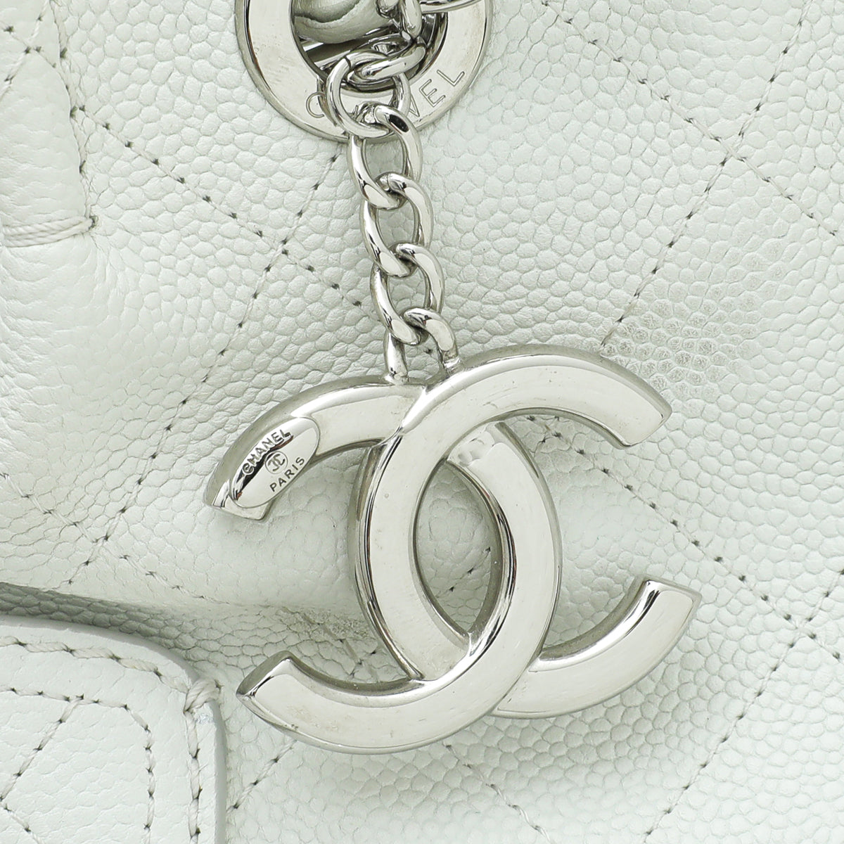 Chanel White CC Pocket Tote Bag