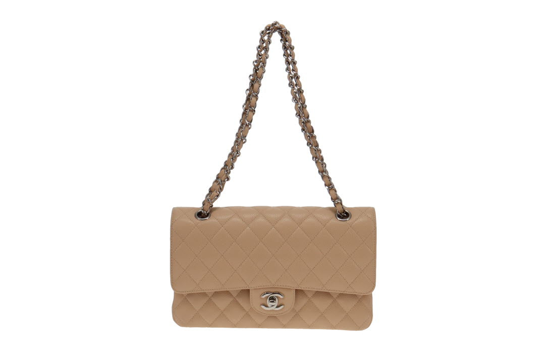 Chanel Beige Caviar SHW Medium Classic Double Flap 2011