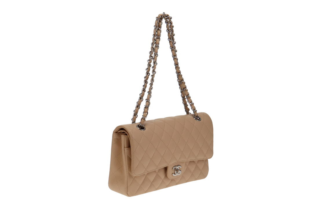 Chanel Beige Caviar SHW Medium Classic Double Flap 2011