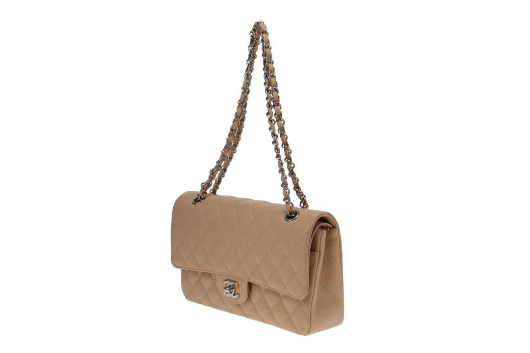 Chanel Beige Caviar SHW Medium Classic Double Flap 2011