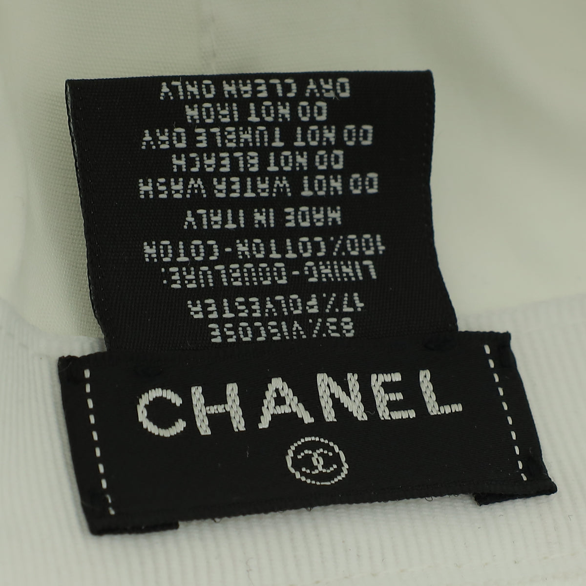 Chanel White CC Clover Logo Cap Hat