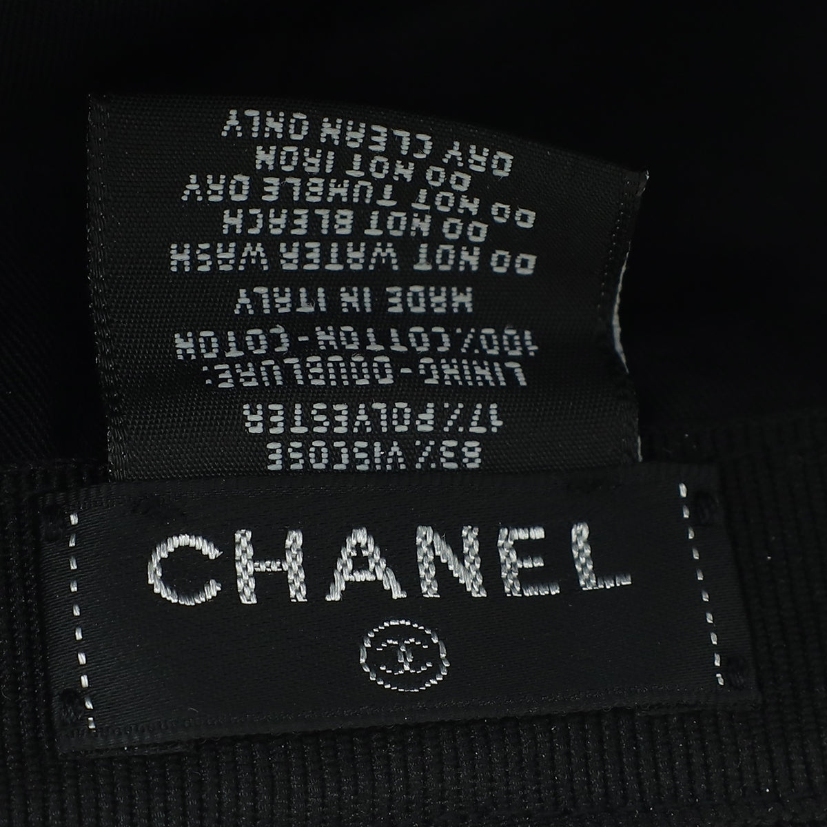 Chanel Black CC Clover Logo Cap Hat