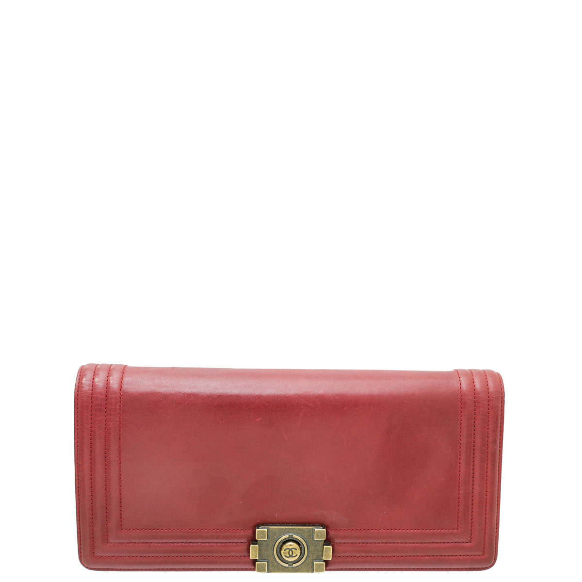 Chanel Red East West First Edition Boy Small Clutch