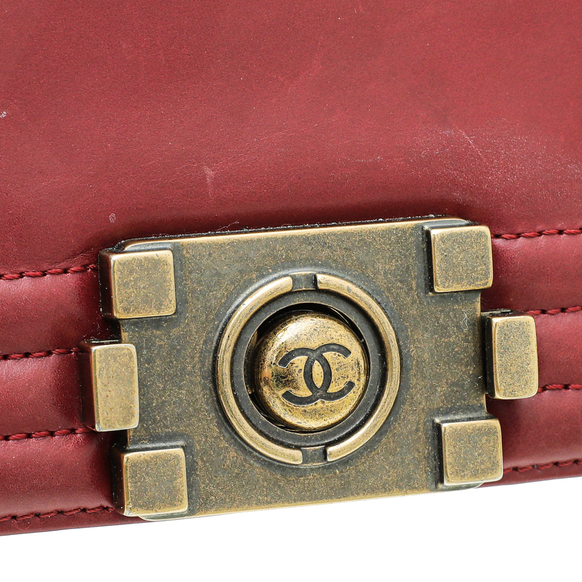 Chanel Red East West First Edition Boy Small Clutch