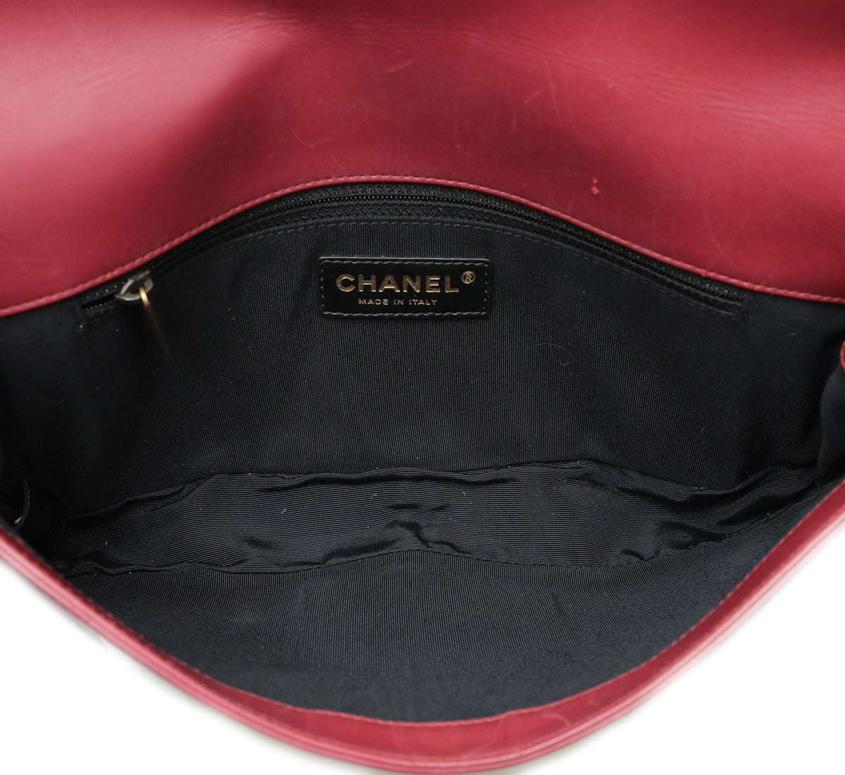 Chanel Red East West First Edition Boy Small Clutch