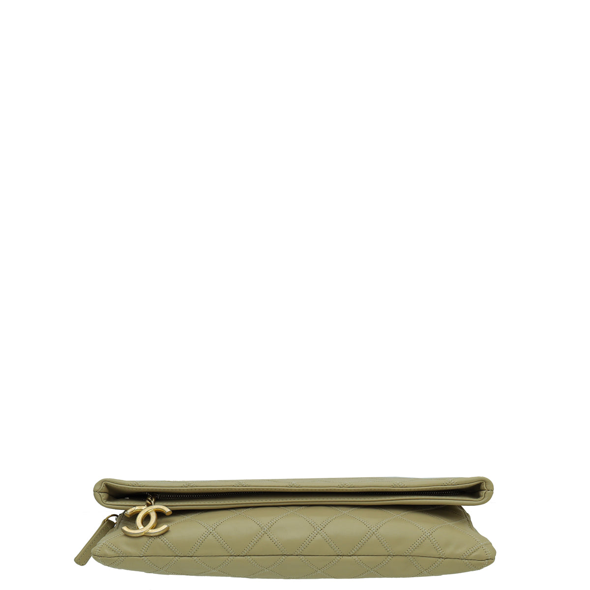 Chanel Beige Thin City Fold Over Clutch