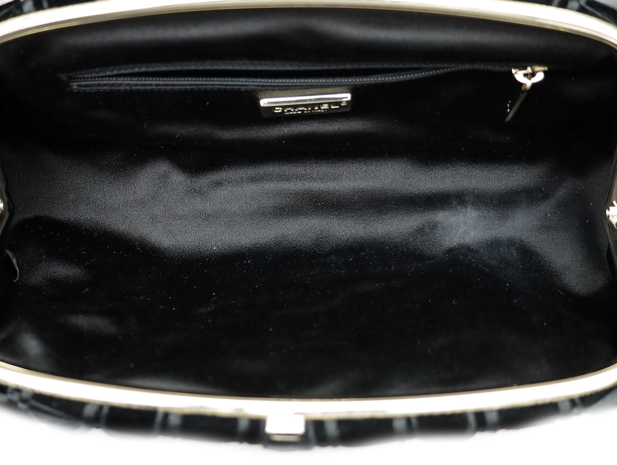 Chanel Black Velvet Timeless Clutch