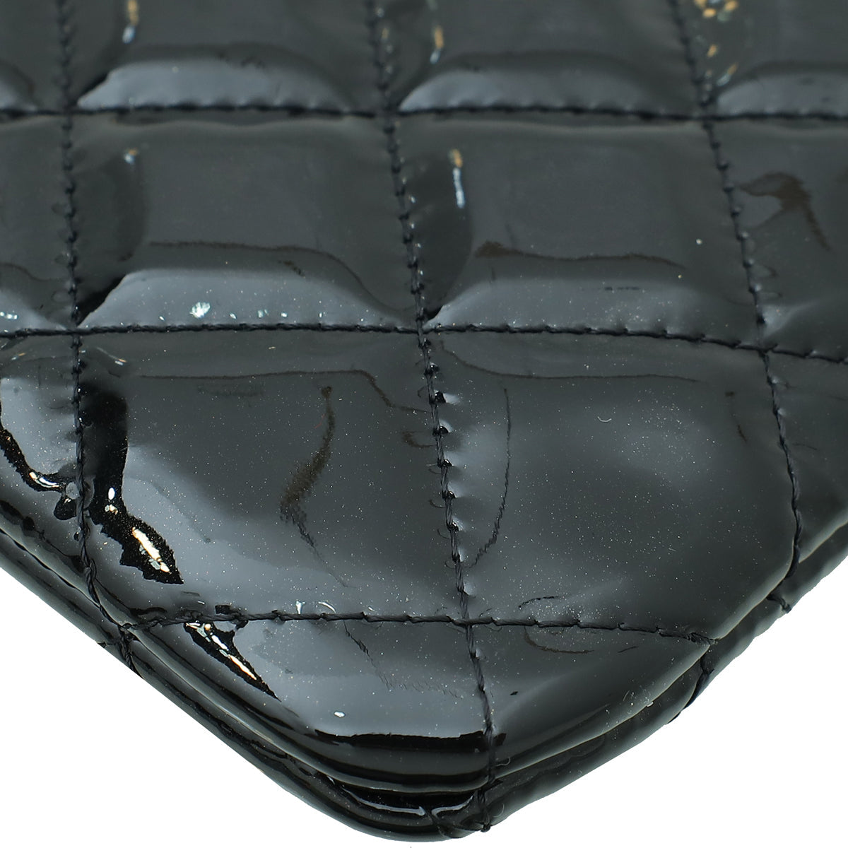 Chanel Black CC Classic Quilted Zip Clutch