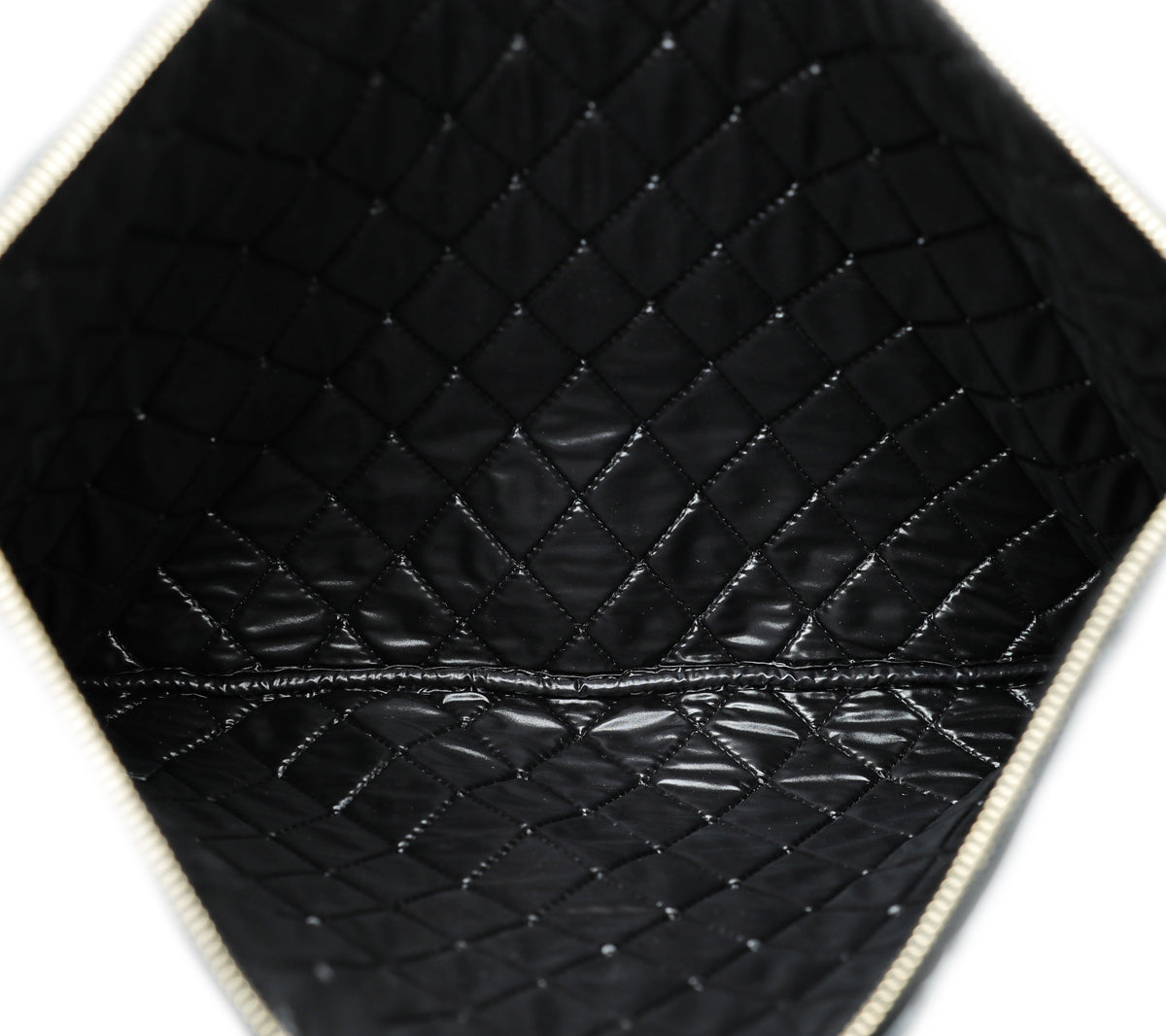 Chanel Black Quilted Double Stitch Tassel O-Case Clutch