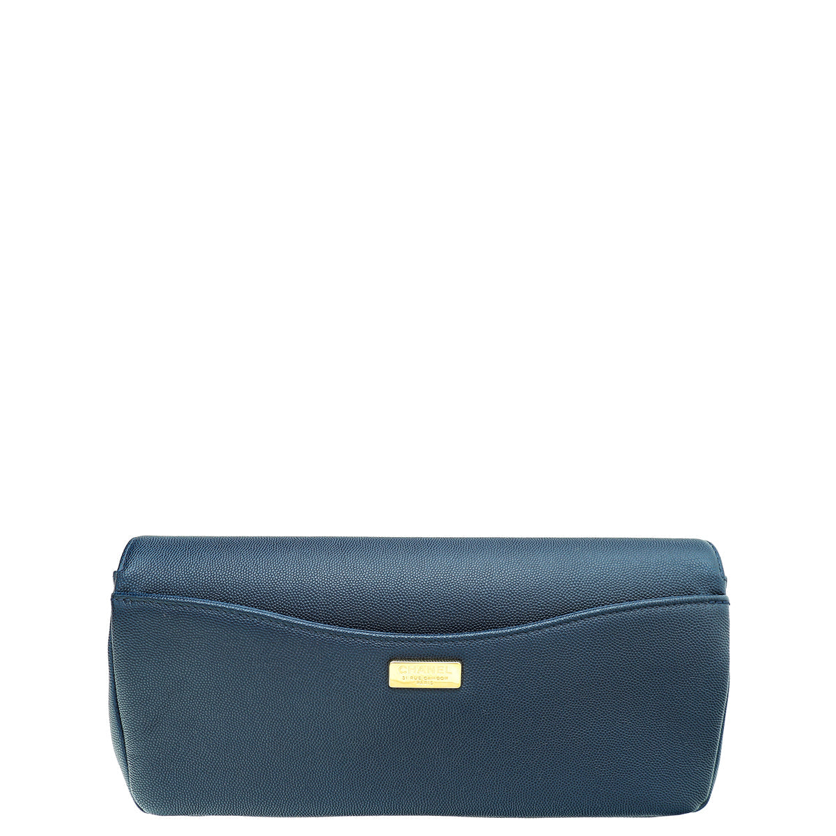 Chanel Navy Blue CC Captain Caviar Clutch