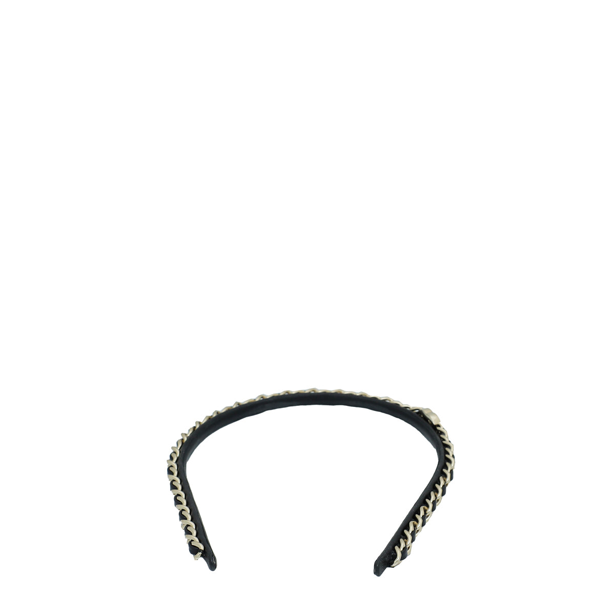 Chanel Black CC Turnlock Chain Headband