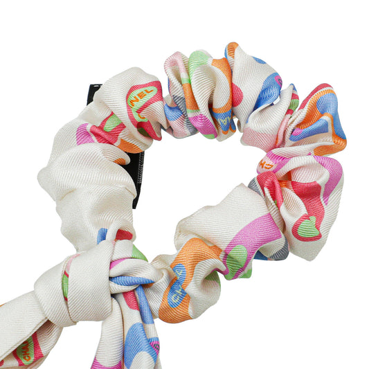 Chanel CC Chain Print Silk Twill Scrunchie