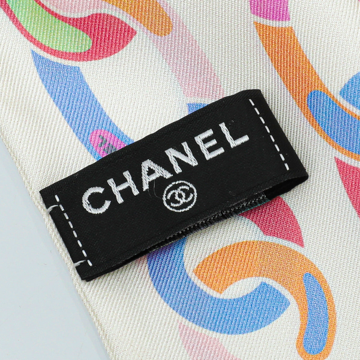 Chanel CC Chain Print Silk Twill Scrunchie