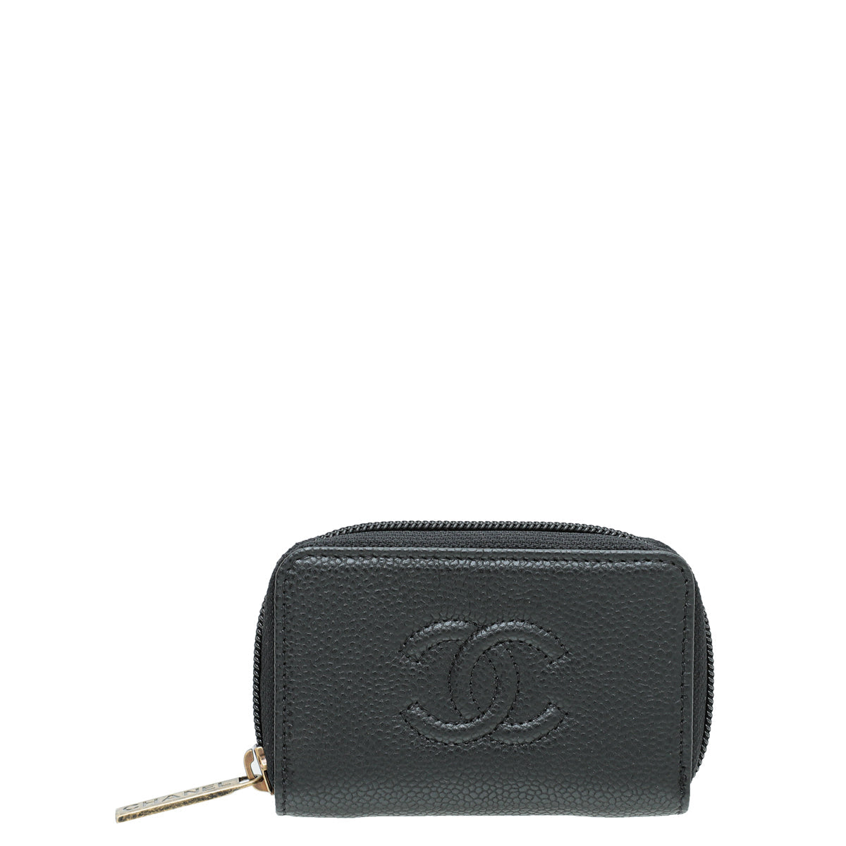 Chanel Black CC Timeless Zip Coin Purse