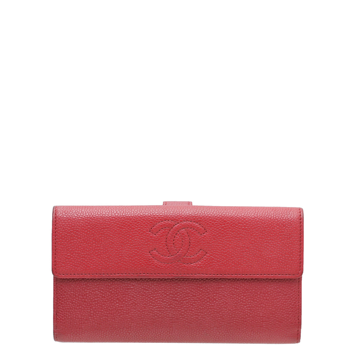 Chanel Red CC French Wallet