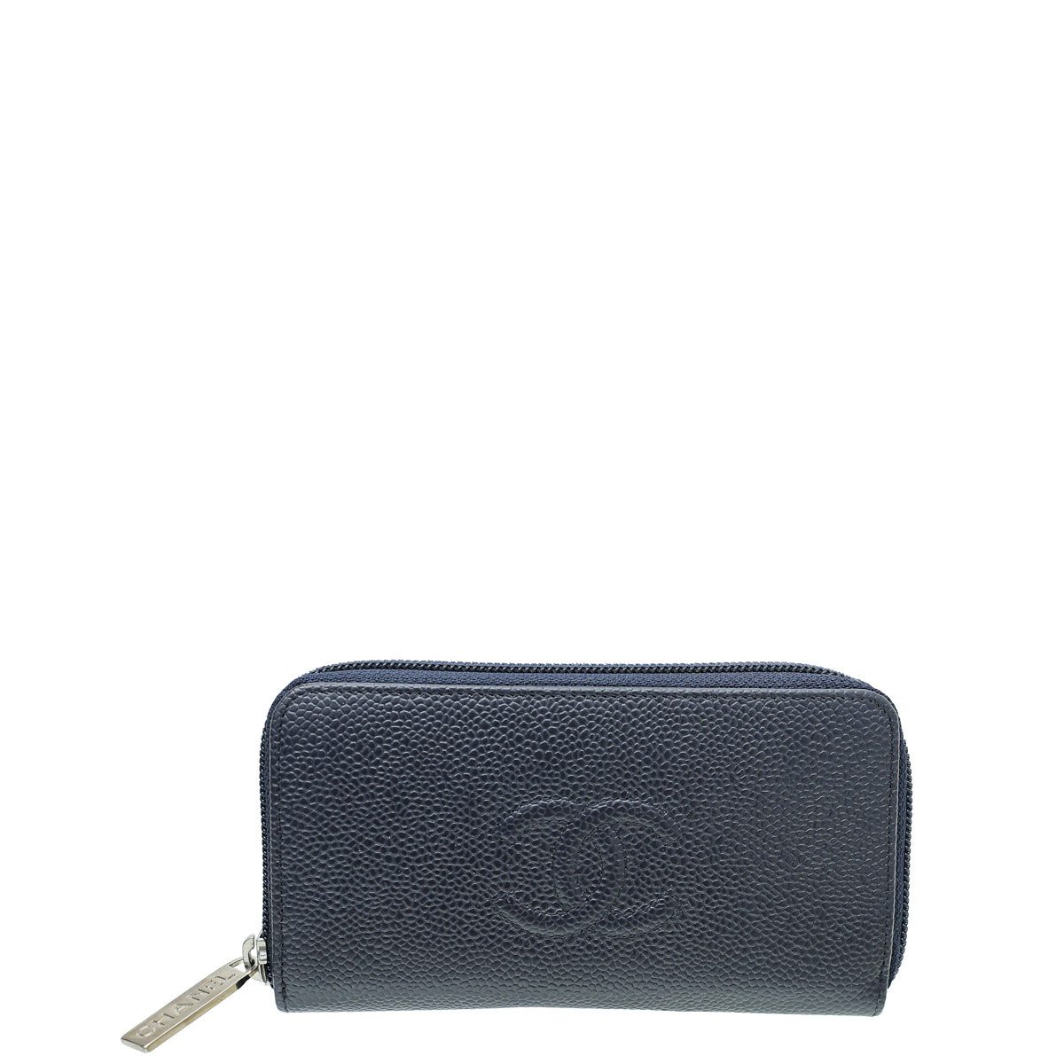 Chanel Blue Timeless Zip Around Wallet